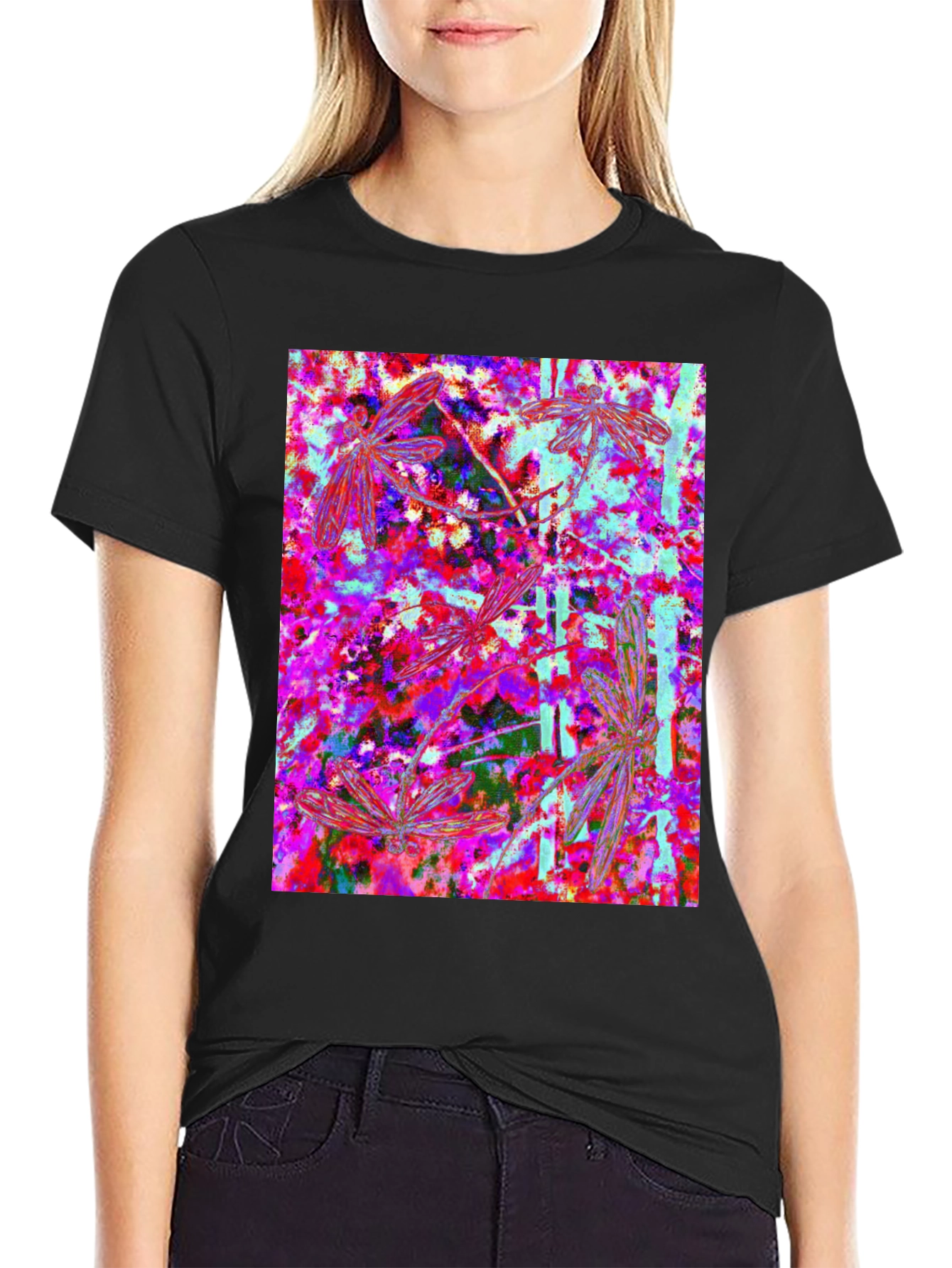 Dragonfly Abstract Art Mens T-Shirt