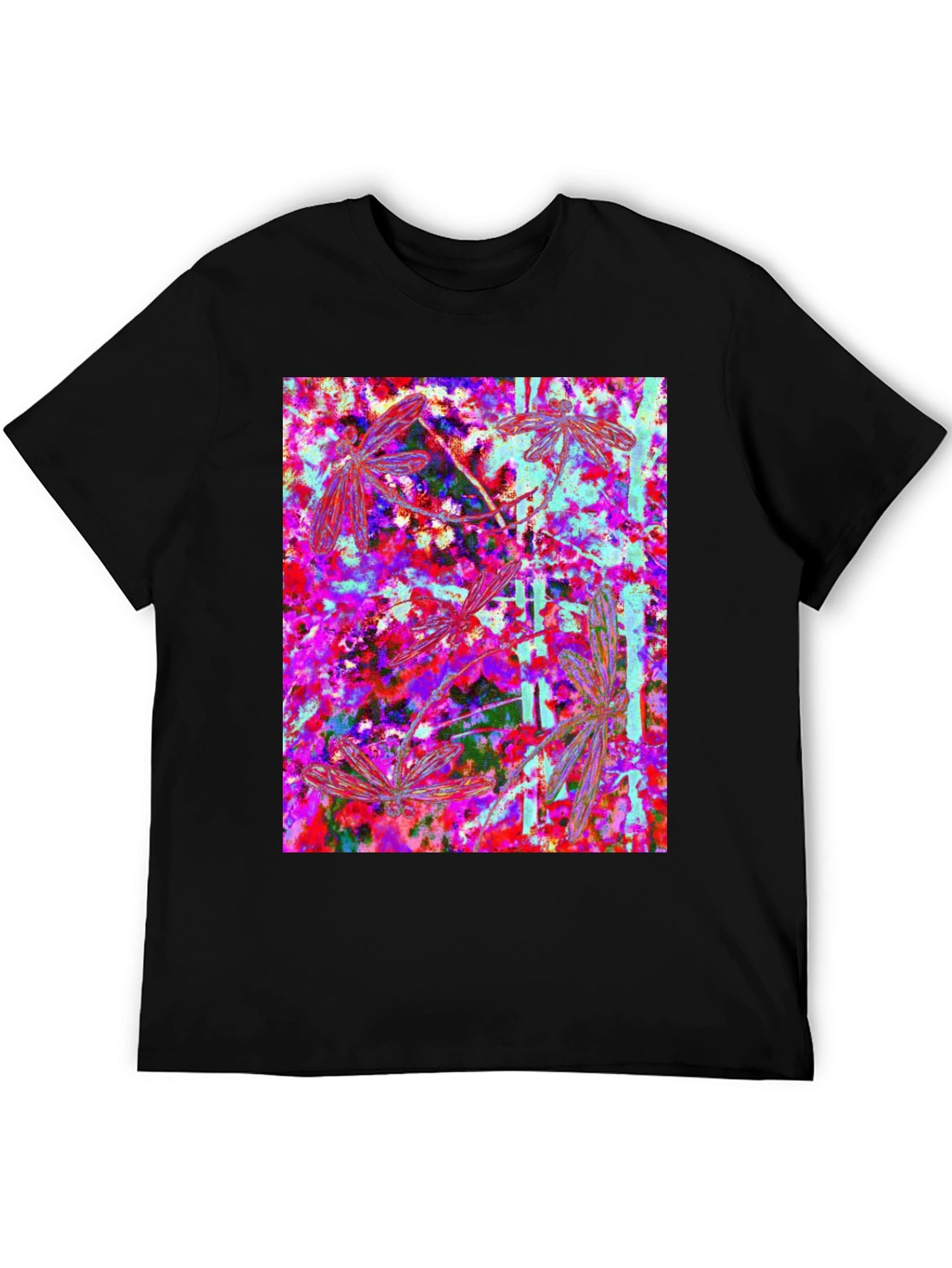Dragonfly Abstract Art Mens T-Shirt