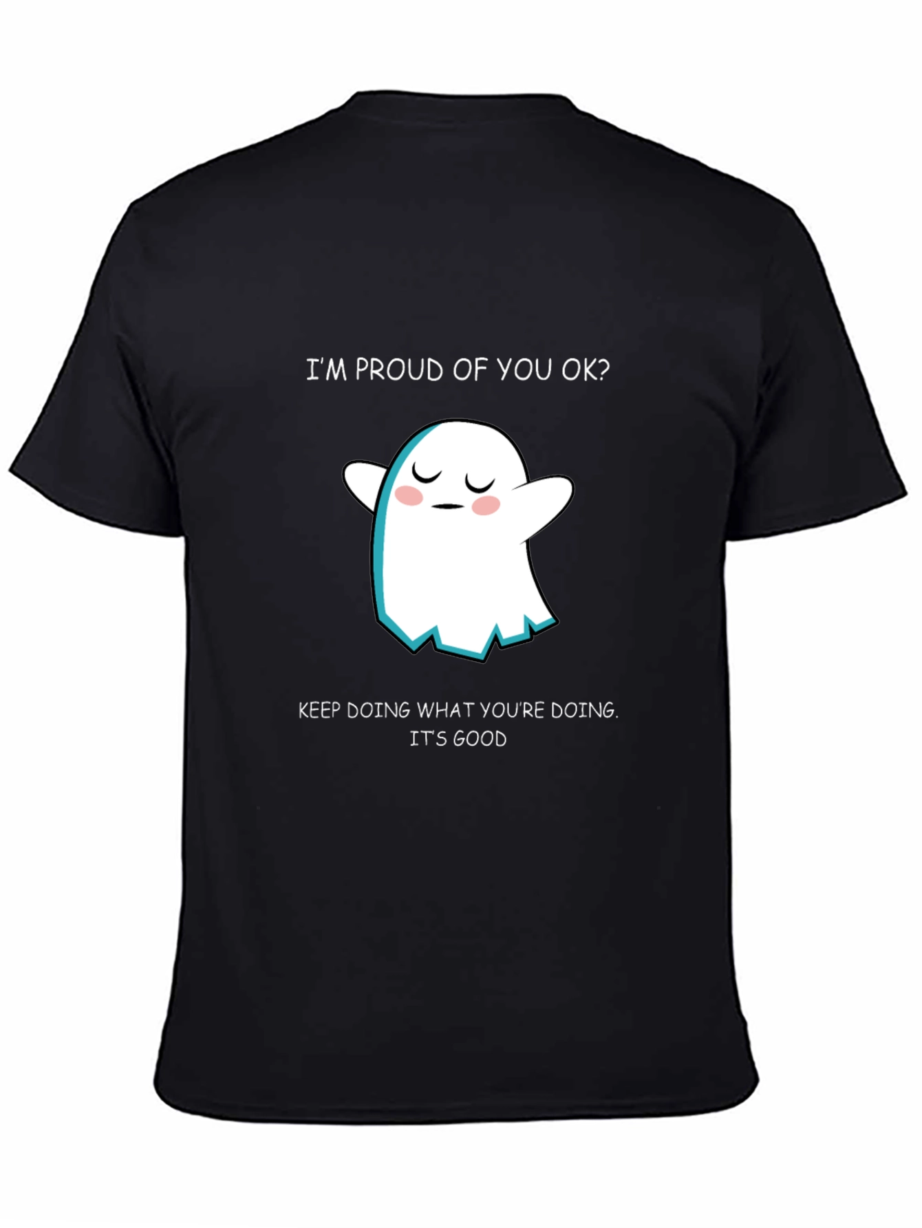 Proud Ghost Graphic Tee - Black Casual T-Shirt