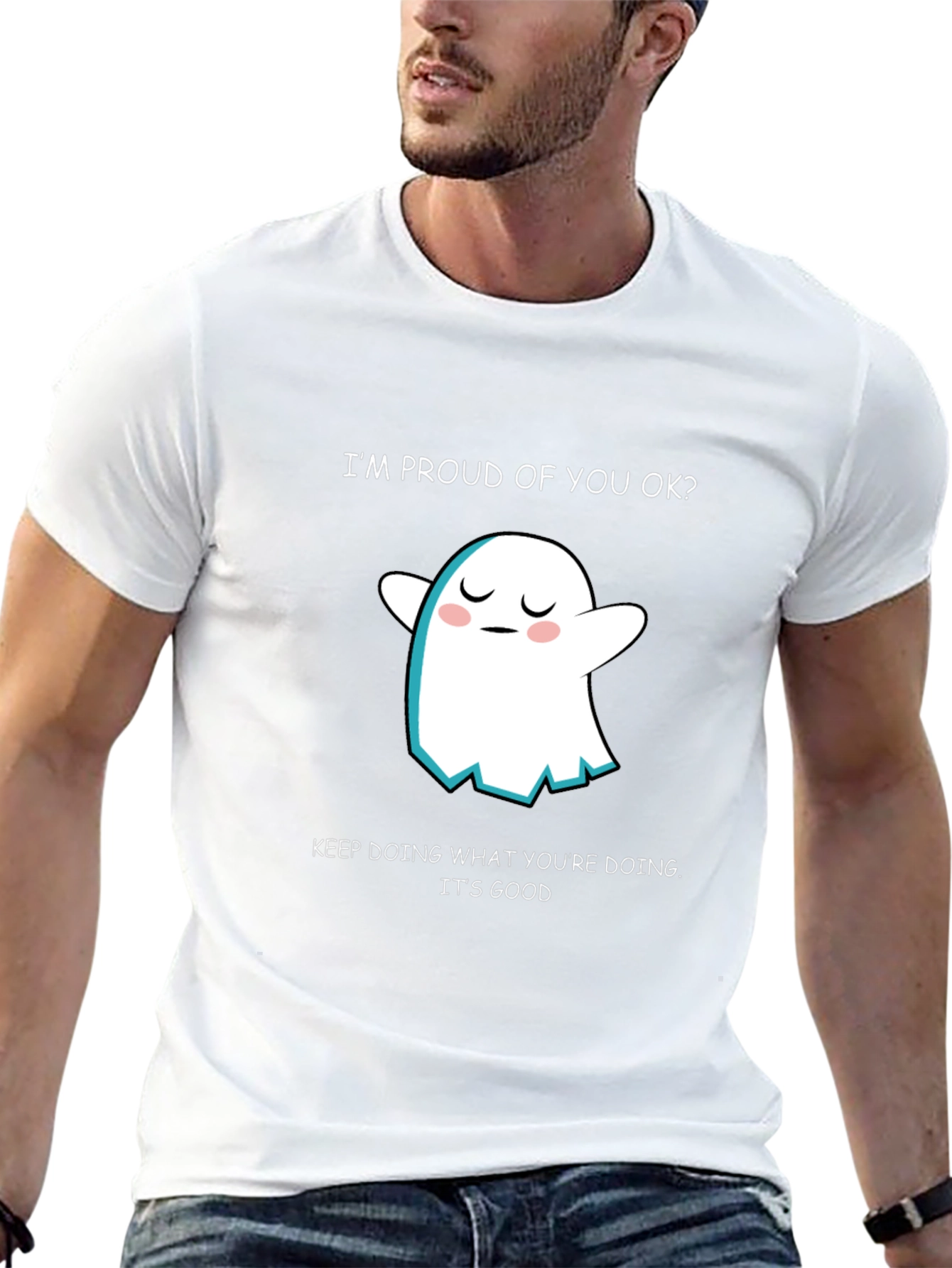 Proud Ghost Graphic Tee - Black Casual T-Shirt