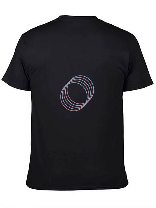Modern Geometric Circle Graphic Black T-Shirt