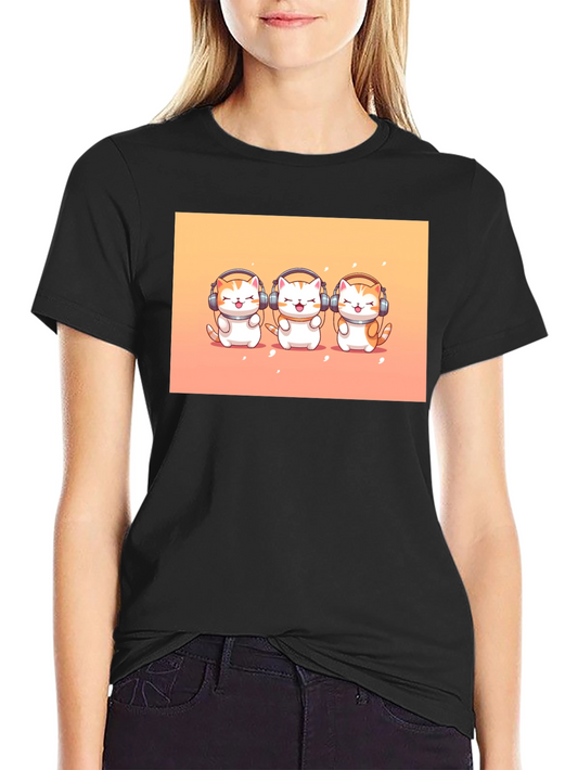 Cool Cats Headphones Graphic Tee