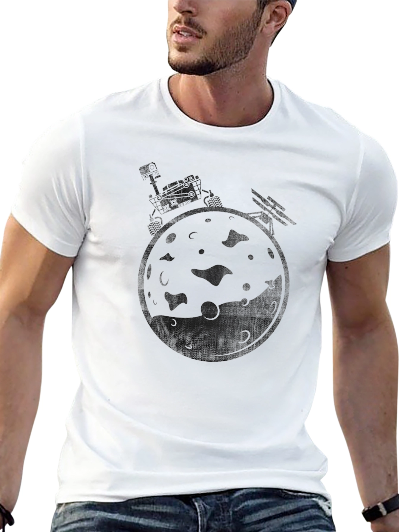 Rover on Moon Graphic T-Shirt - Black
