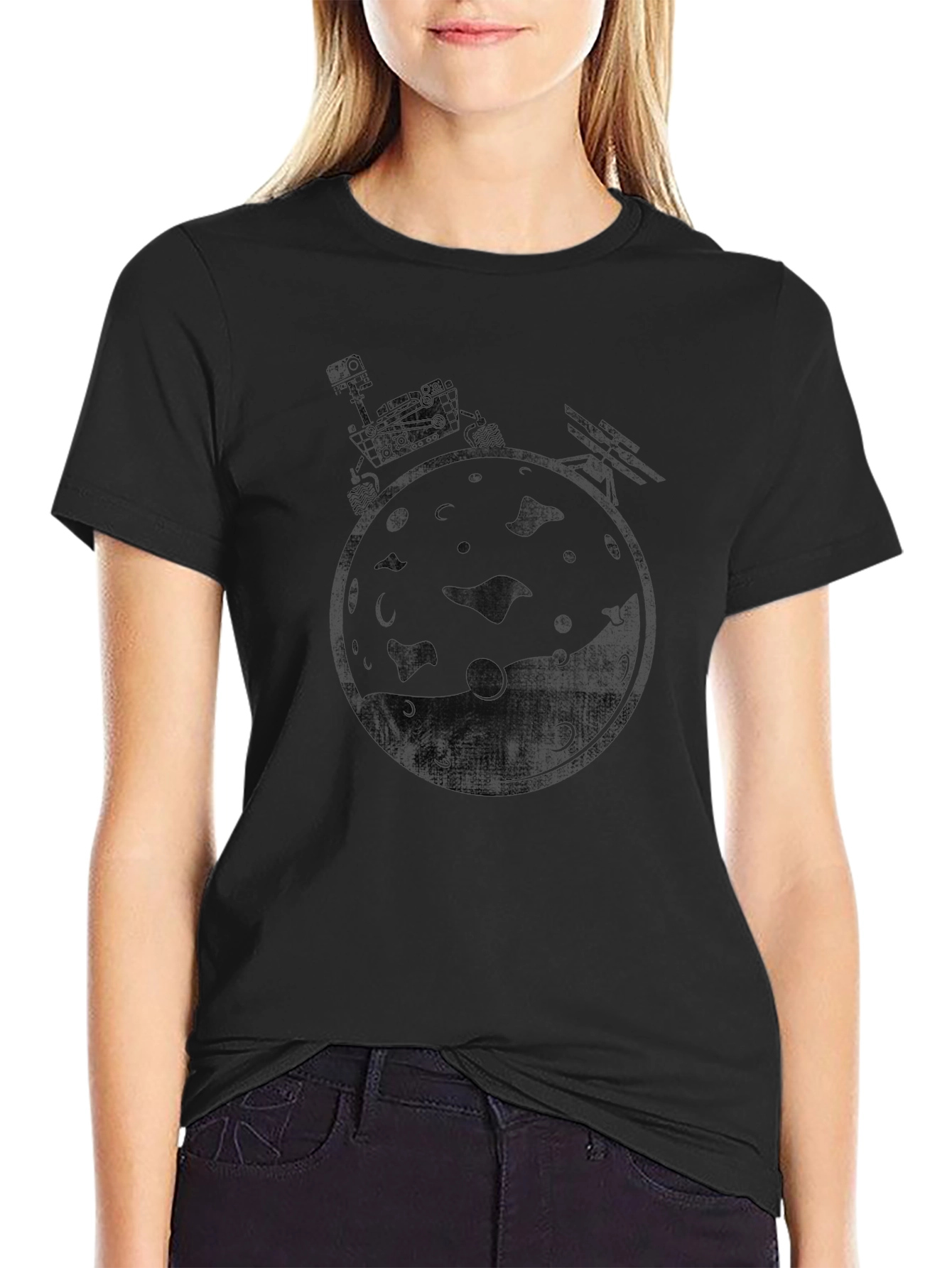 Rover on Moon Graphic T-Shirt - Black