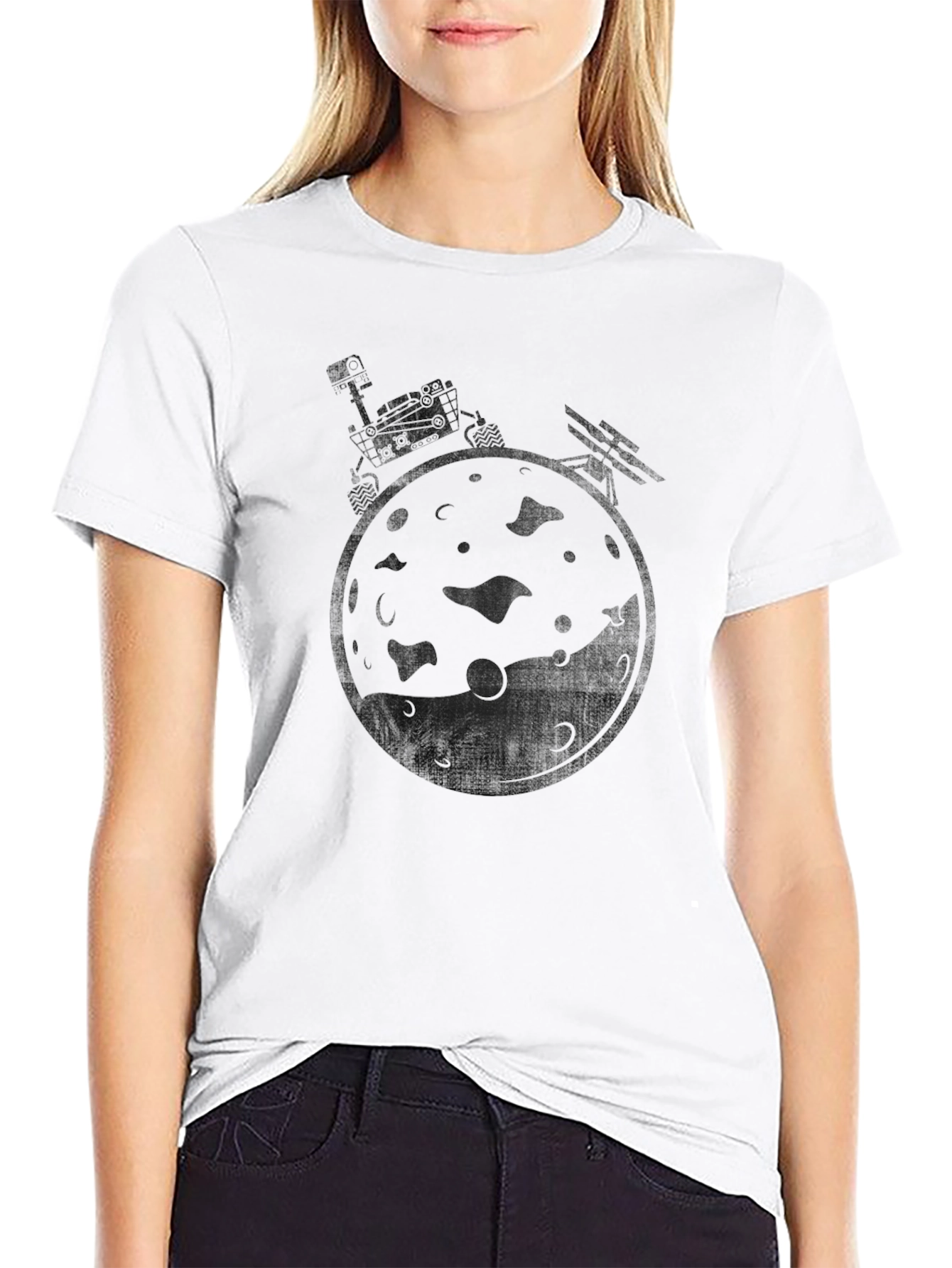 Rover on Moon Graphic T-Shirt - Black