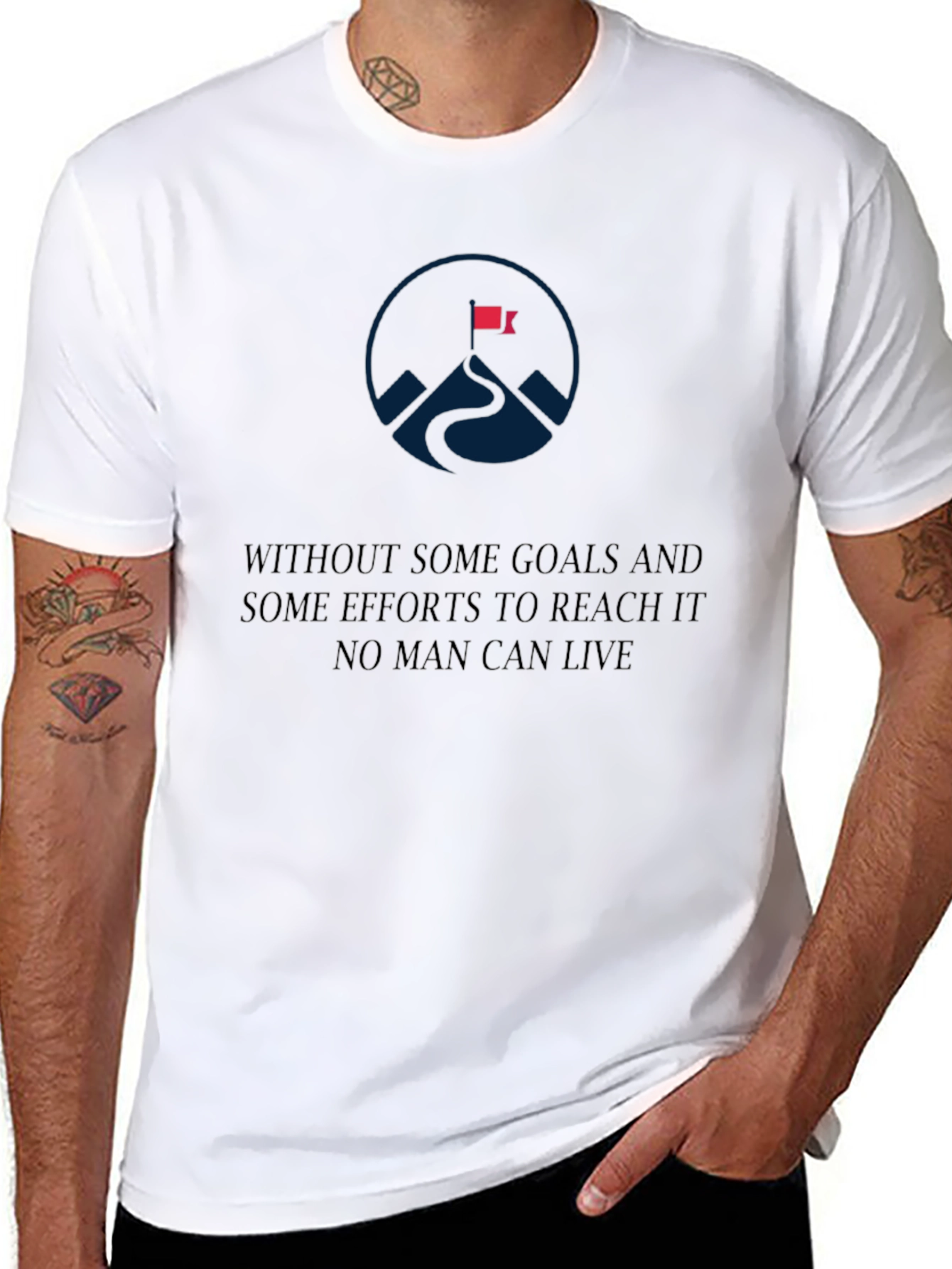 Motivational Goal Seeker Graphic Tee - Black