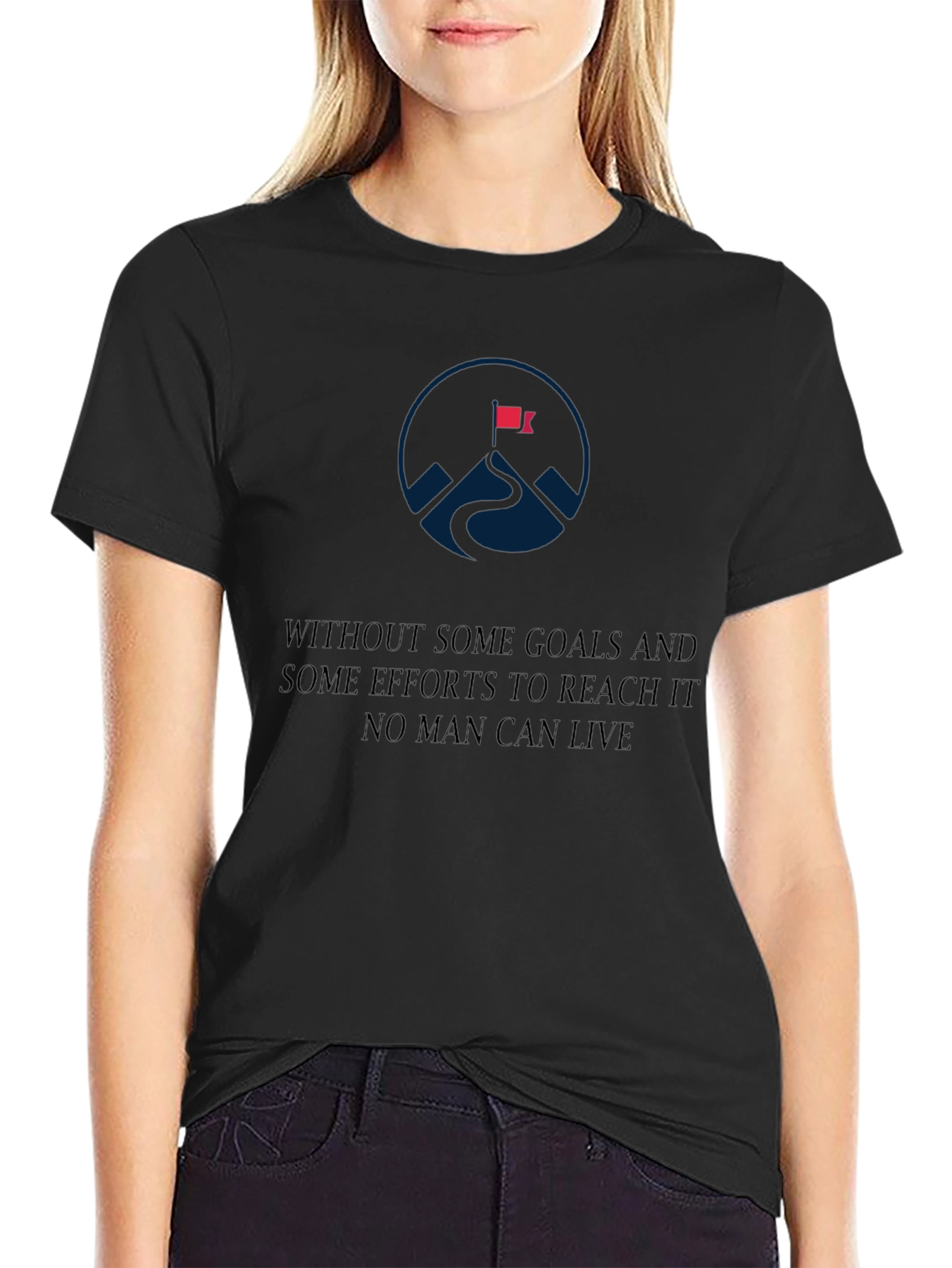 Motivational Goal Seeker Graphic Tee - Black