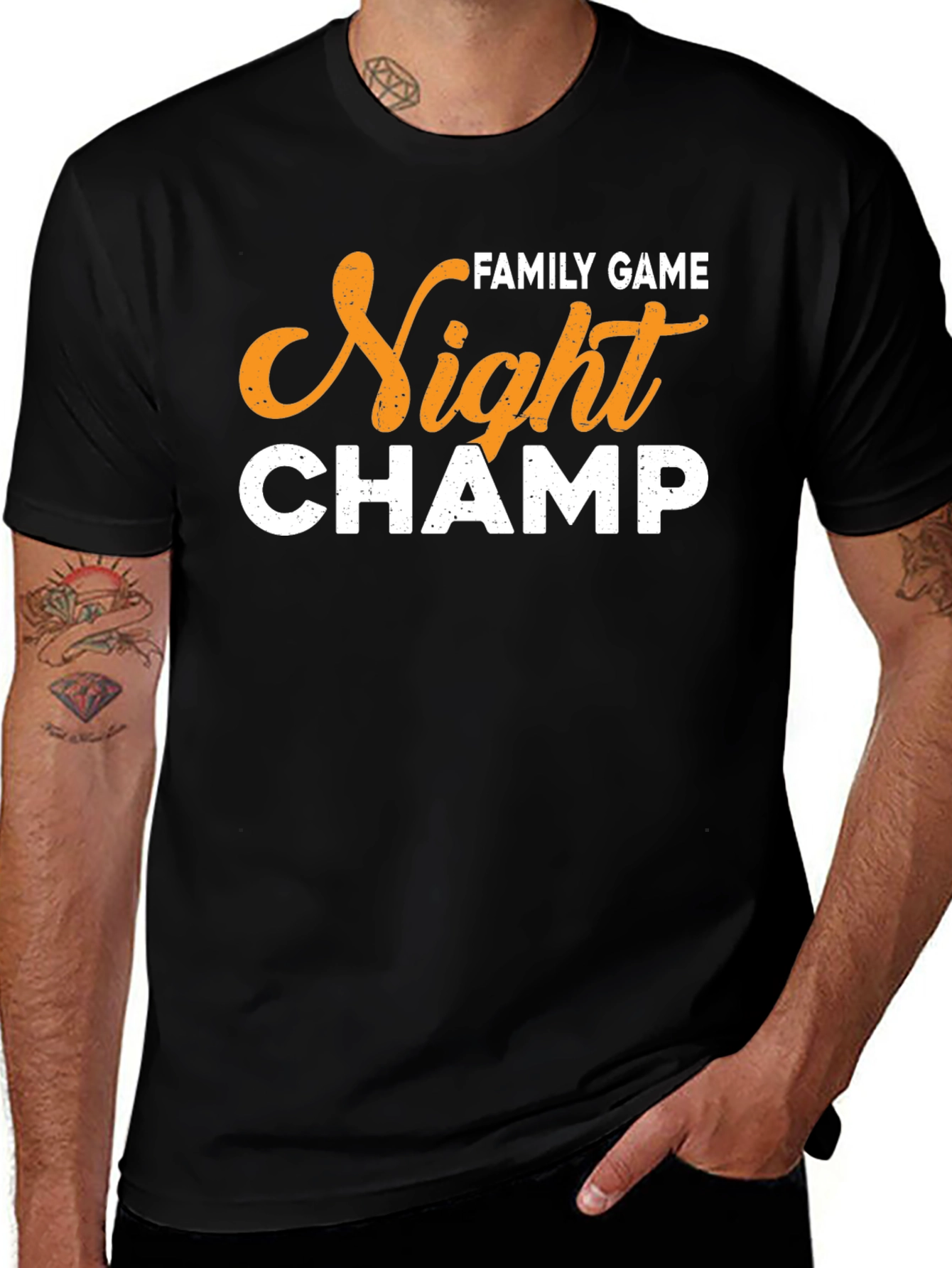 Family Game Night Champ Black T-Shirt