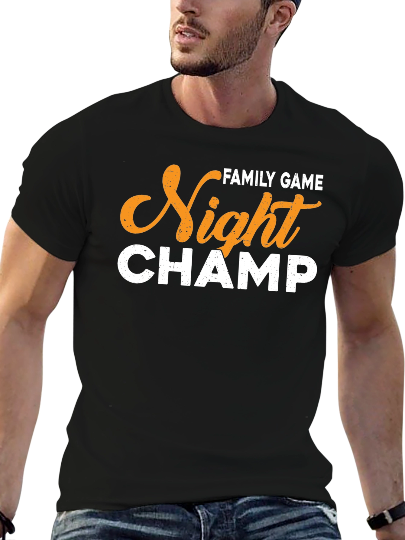 Family Game Night Champ Black T-Shirt