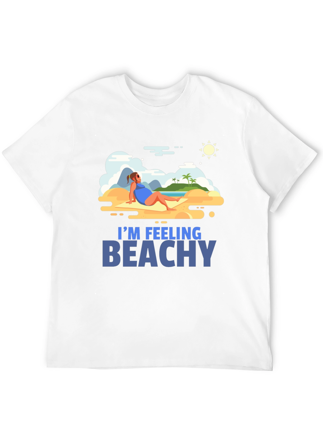 Im Feeling Beachy Black Graphic T-Shirt