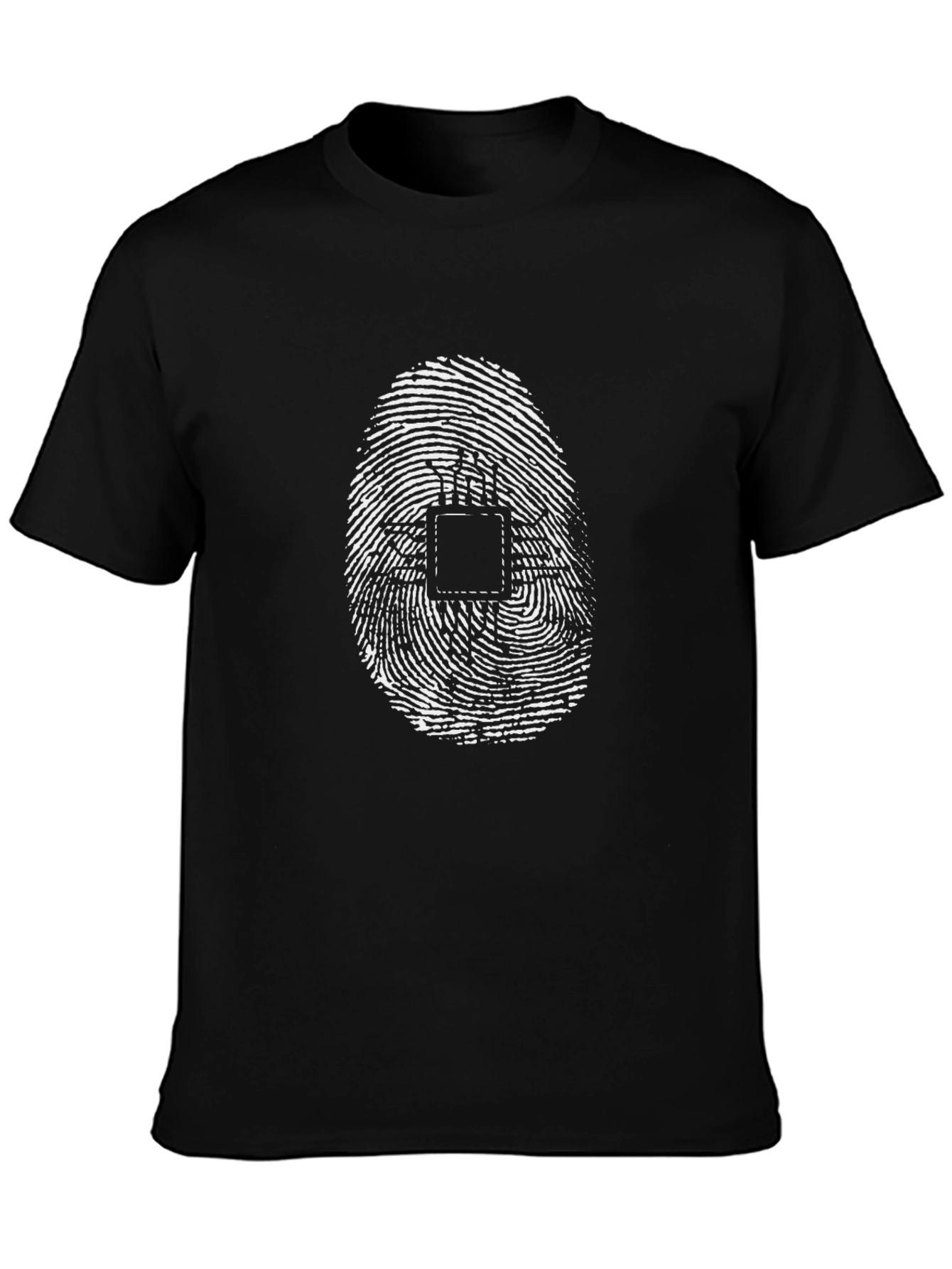 Fingerprint Circuit Black T-Shirt
