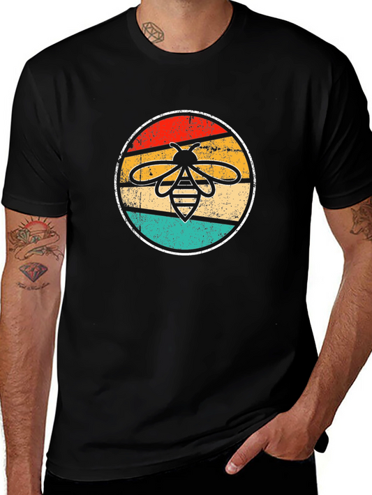Retro Bee Graphic T-Shirt - Black