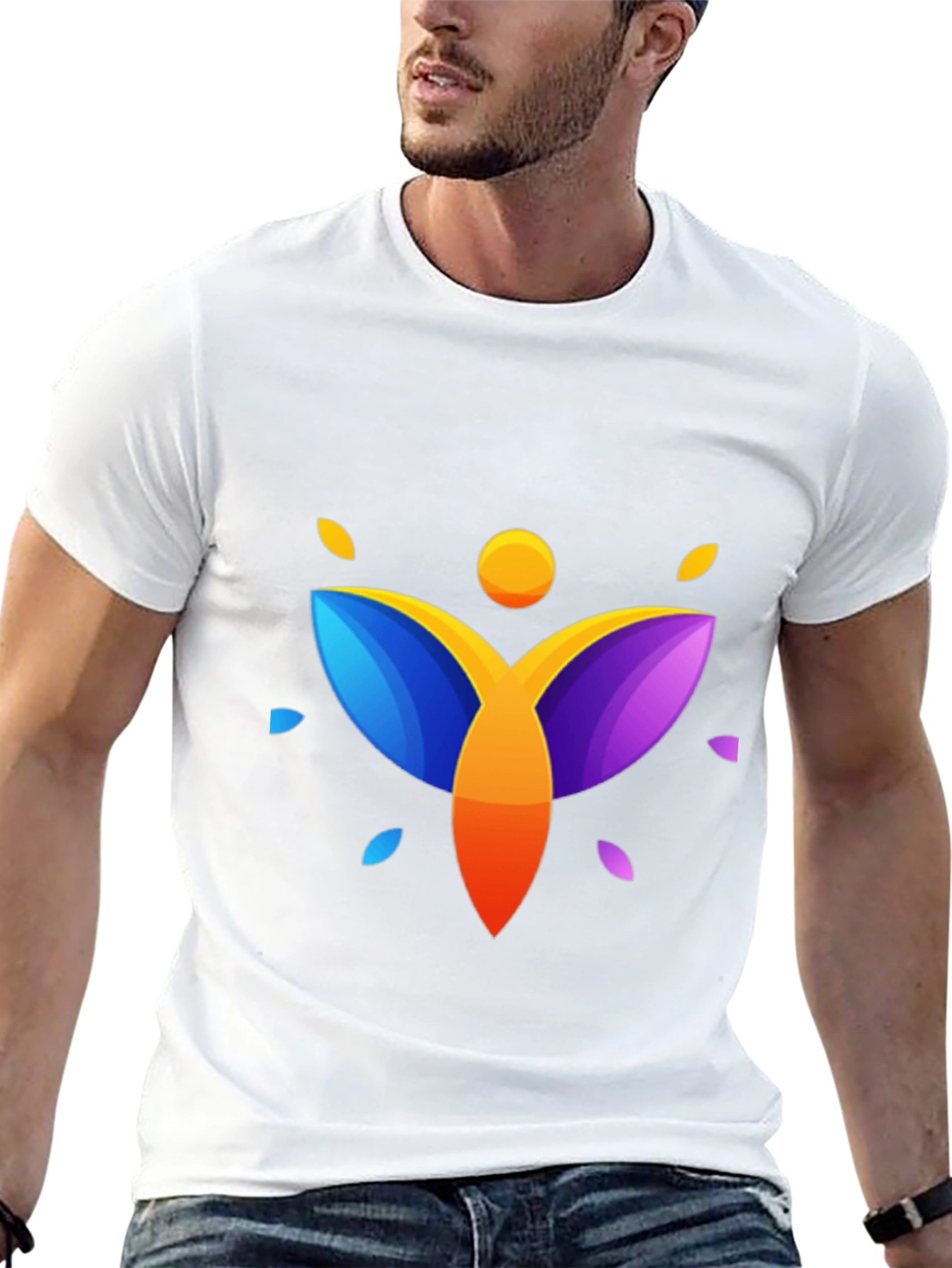 Abstract Graphic Print Mens Black T-Shirt