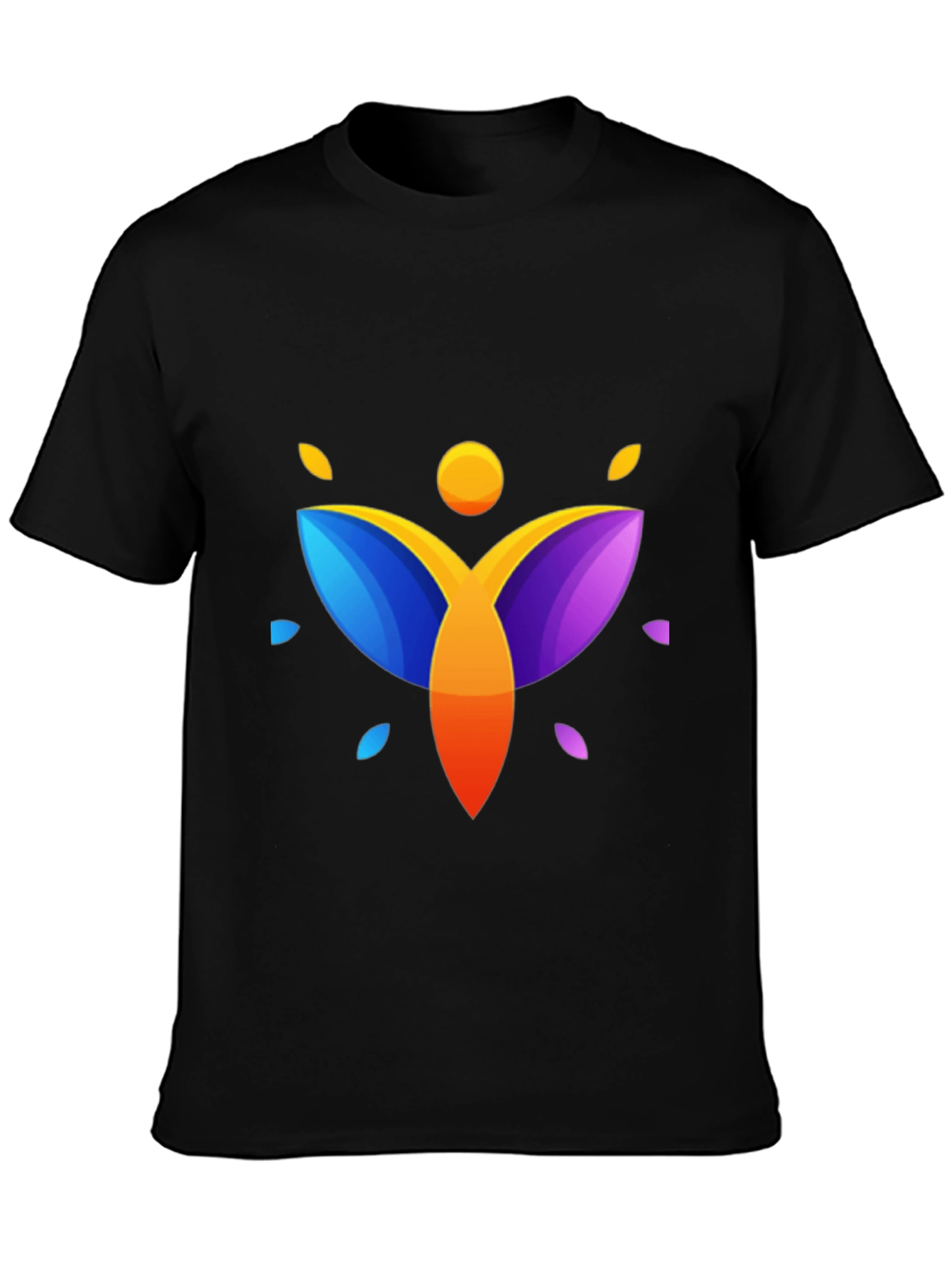 Abstract Graphic Print Mens Black T-Shirt