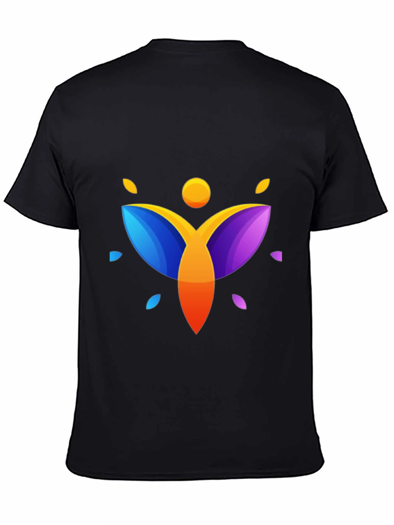 Abstract Graphic Print Mens Black T-Shirt