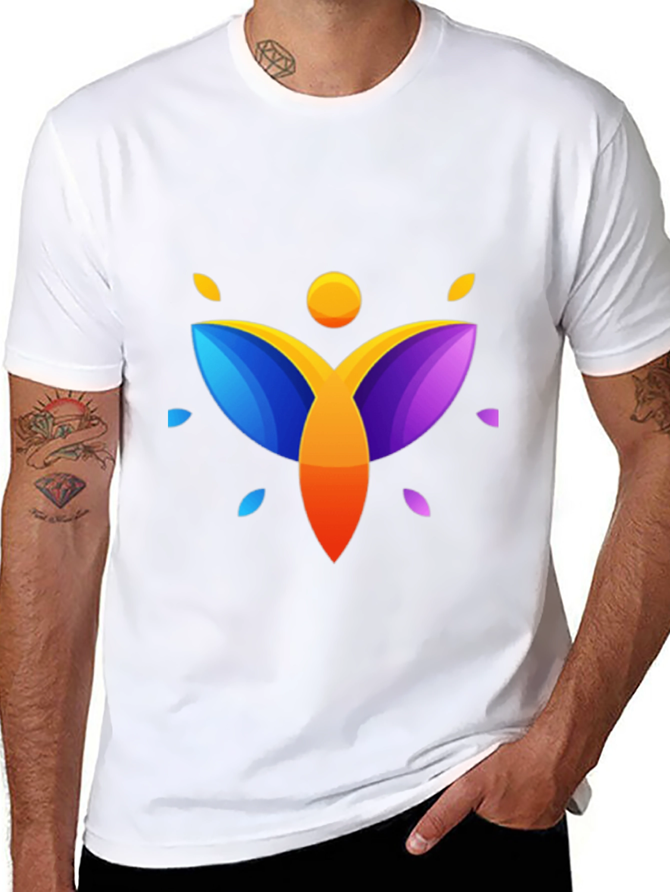 Abstract Graphic Print Mens Black T-Shirt