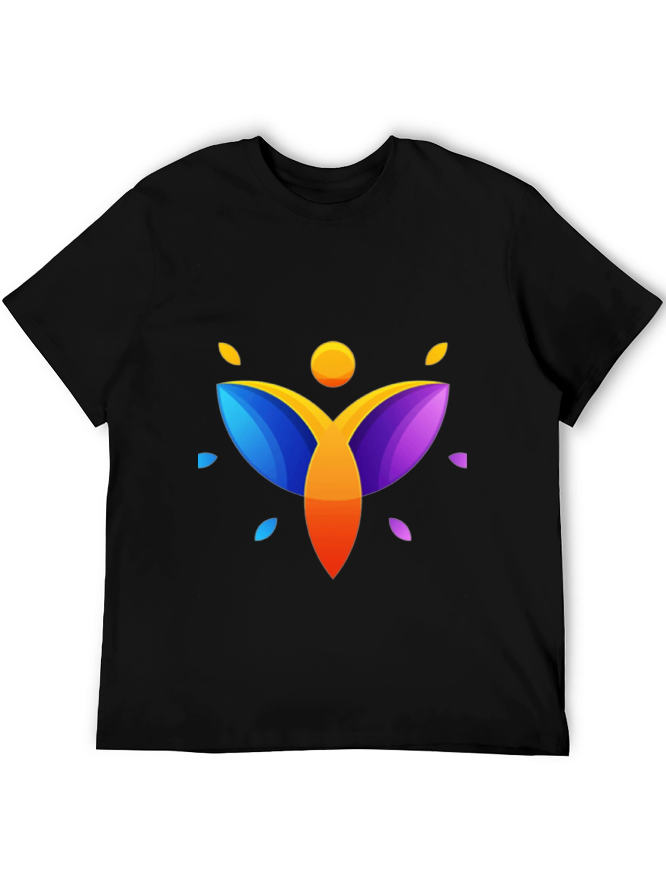 Abstract Graphic Print Mens Black T-Shirt