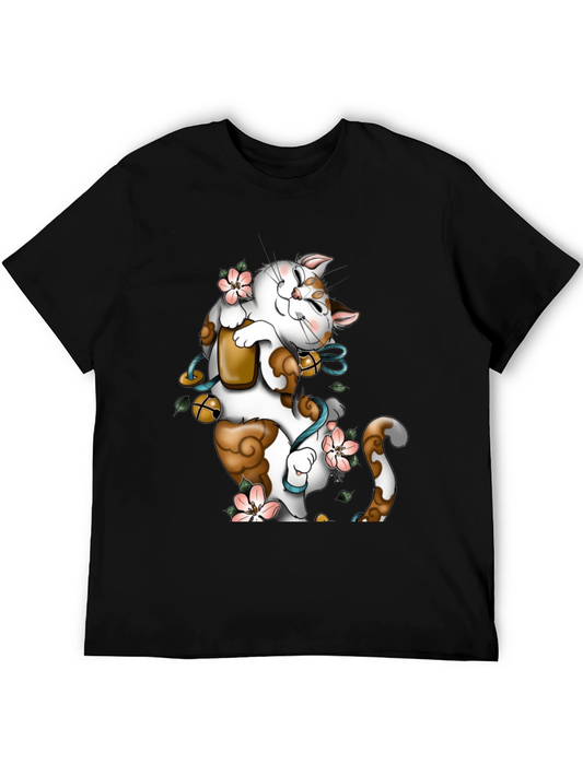 Lucky Cat T-Shirt - Japanese Art Style