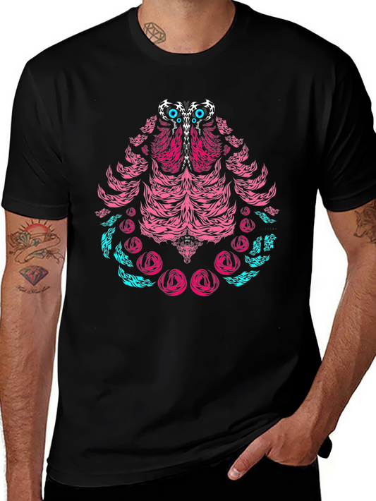 Eye-Catching Graphic Print Black T-Shirt