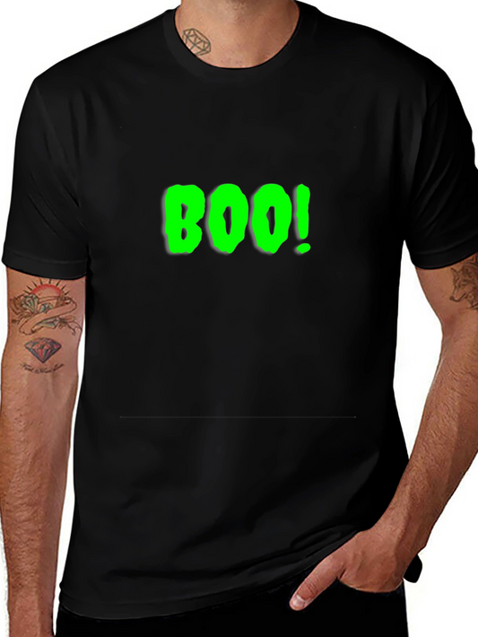Boo! Black Cotton Graphic Tee