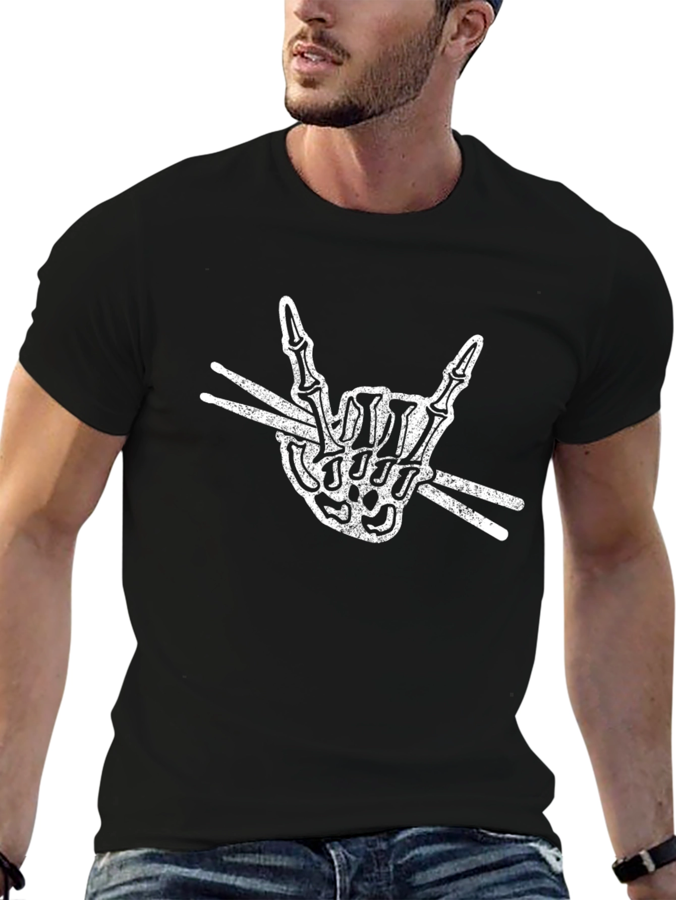 Rock On Skeleton Drummer T-Shirt