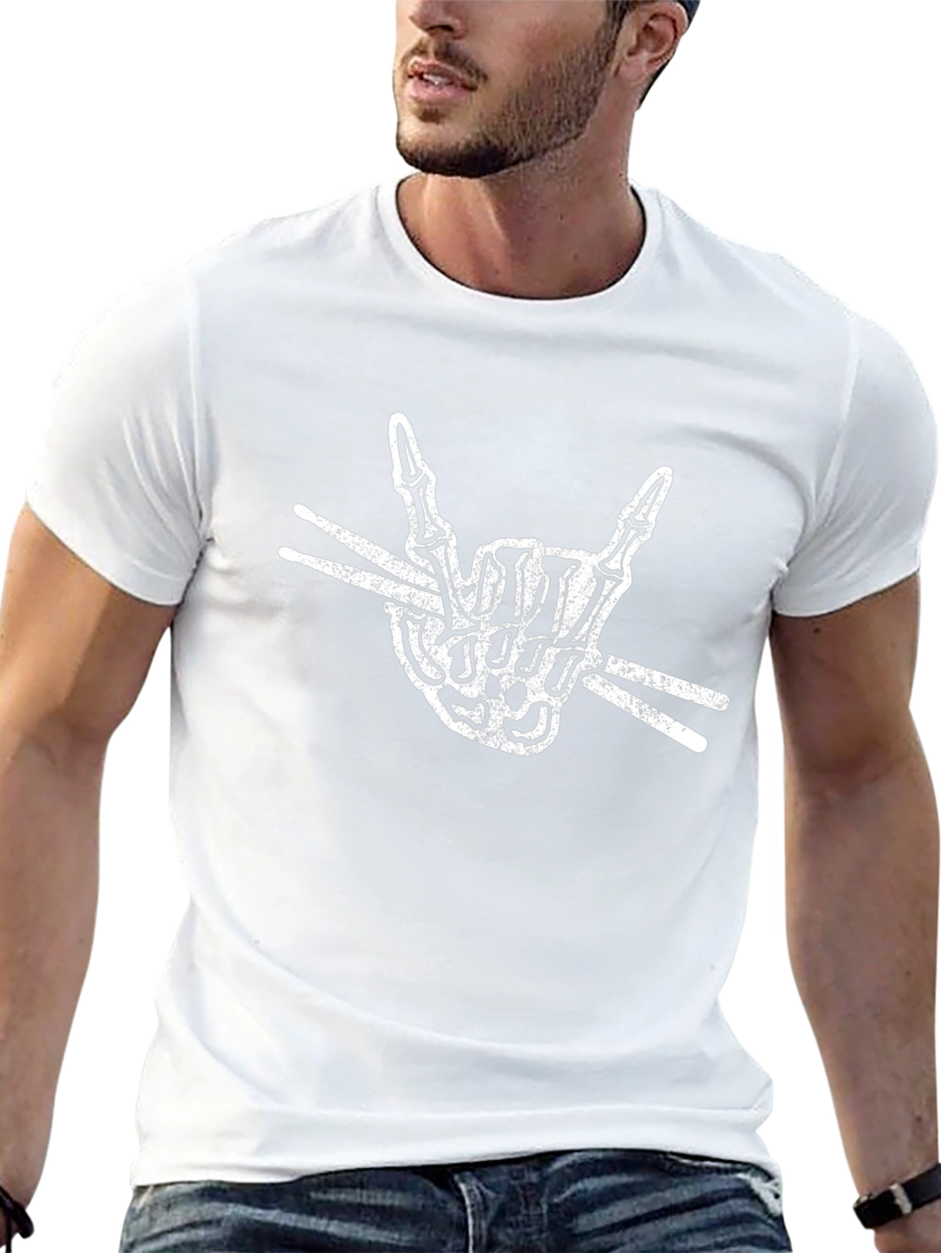 Rock On Skeleton Drummer T-Shirt