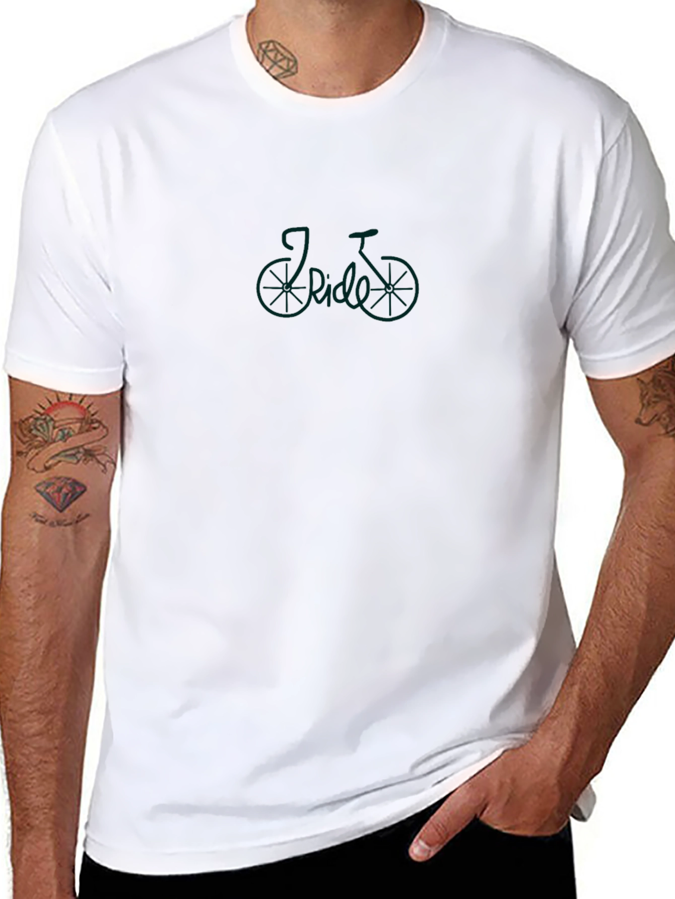 I Ride Bicycle Graphic T-Shirt - Black