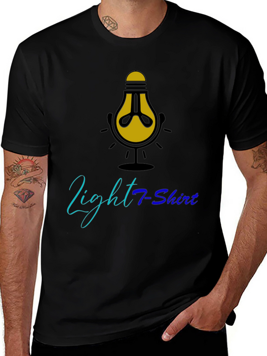 Light T-Shirt Black Cotton Blend Graphic Tee