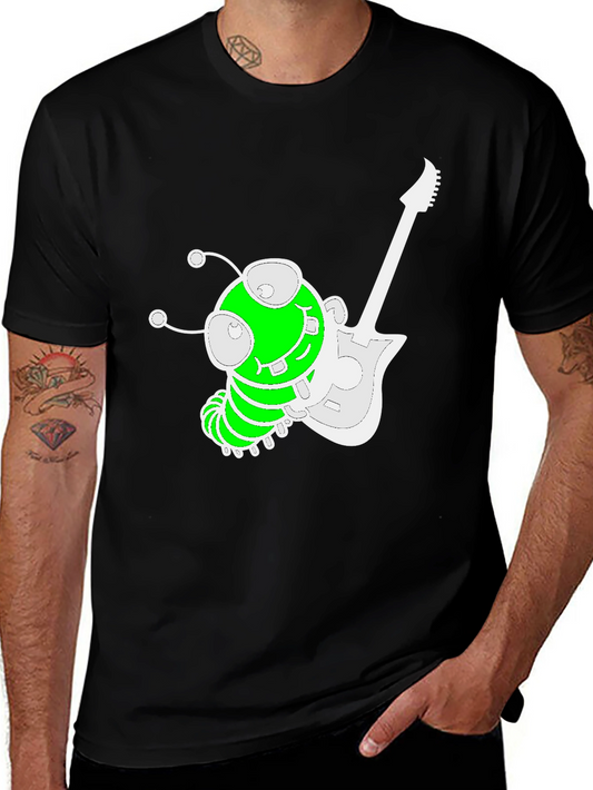 Funky Alien Guitarist Graphic Tee - Black