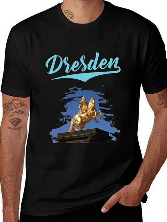Dresden Statue Graphic Tee - Classic Tourist Souvenir