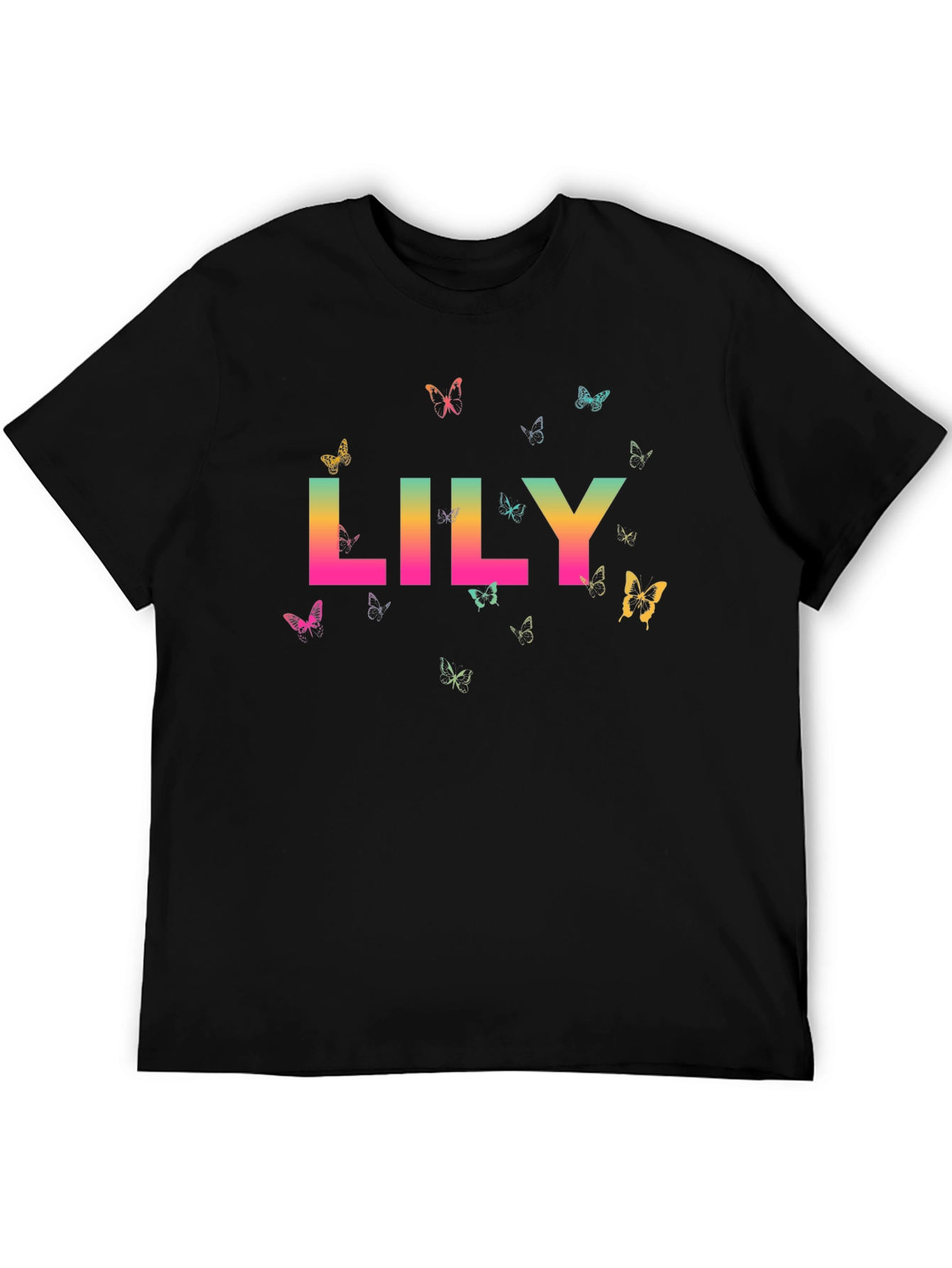 Lily Butterfly Graphic T-Shirt - Trendy & Unique