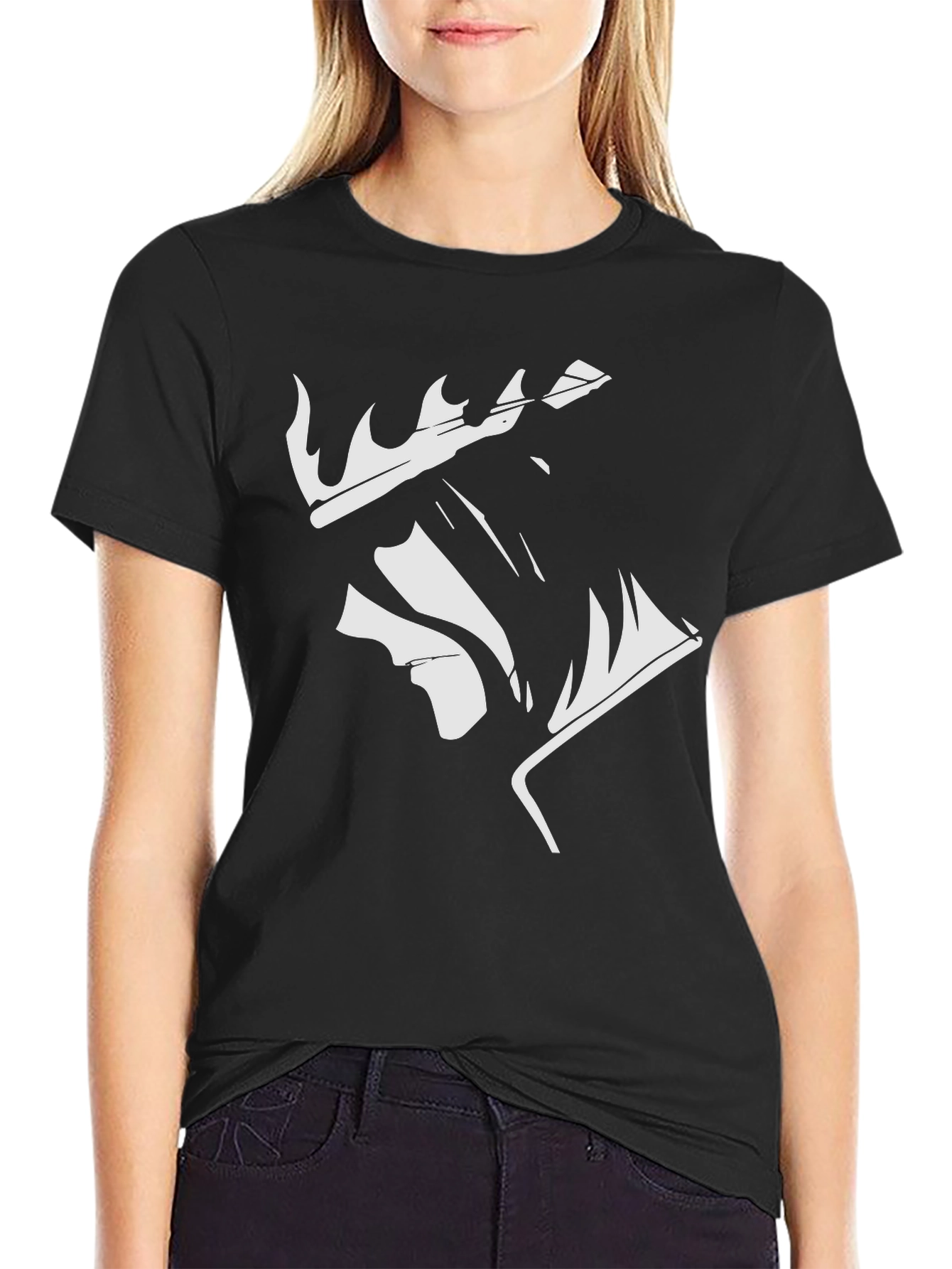 King Profile Graphic Tee - Black Cotton Casual Shirt