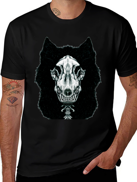 Wolf Skull Graphic Tee - Dark & Edgy Style