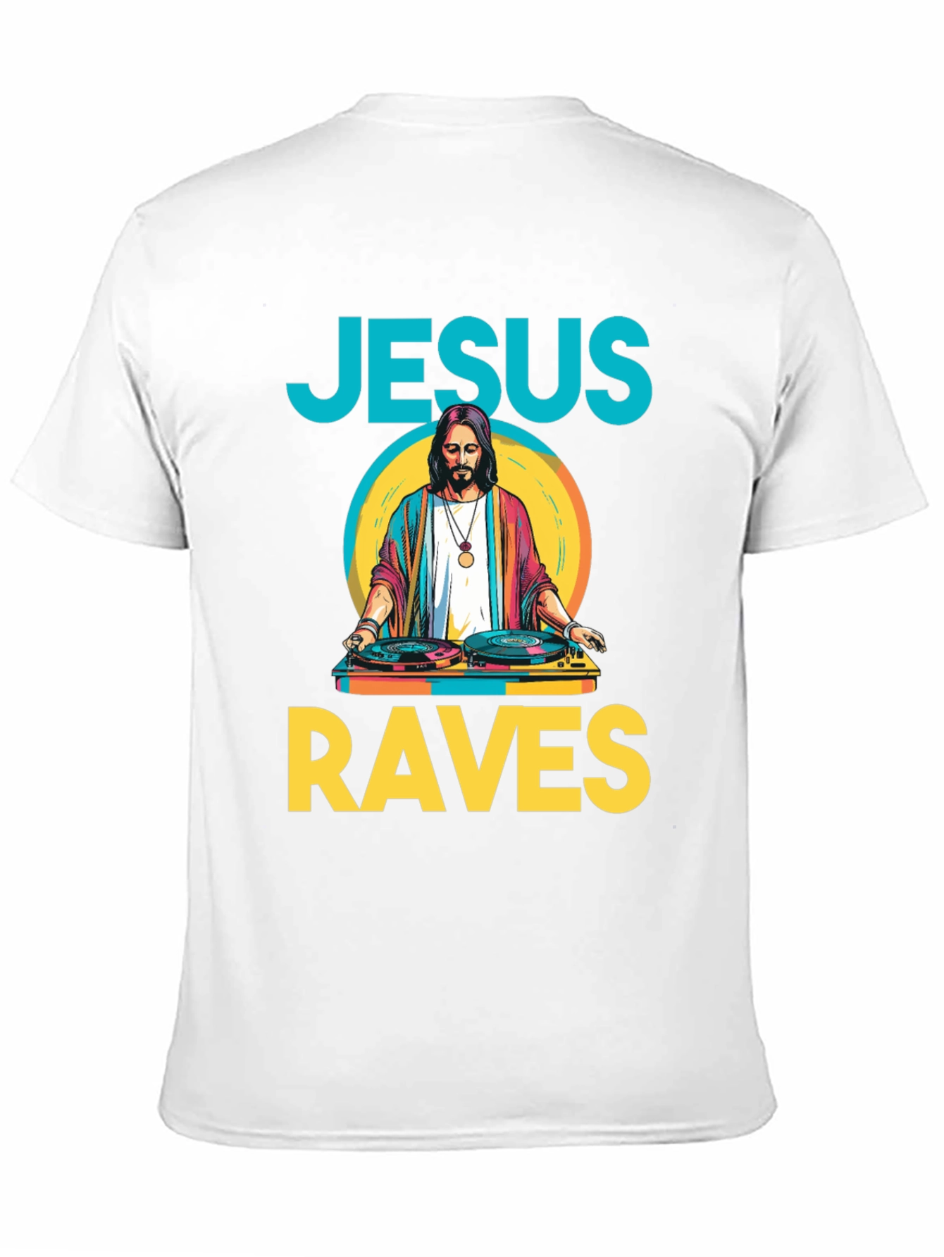 Jesus Raves Graphic T-Shirt - DJ Graphic Tee