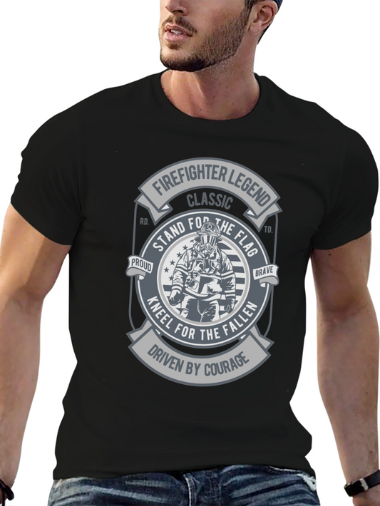 Firefighter Legend Graphic Tee - Stand for the Flag