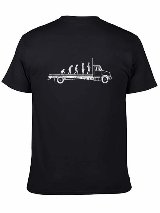 Evolution of Trucker Black T-Shirt