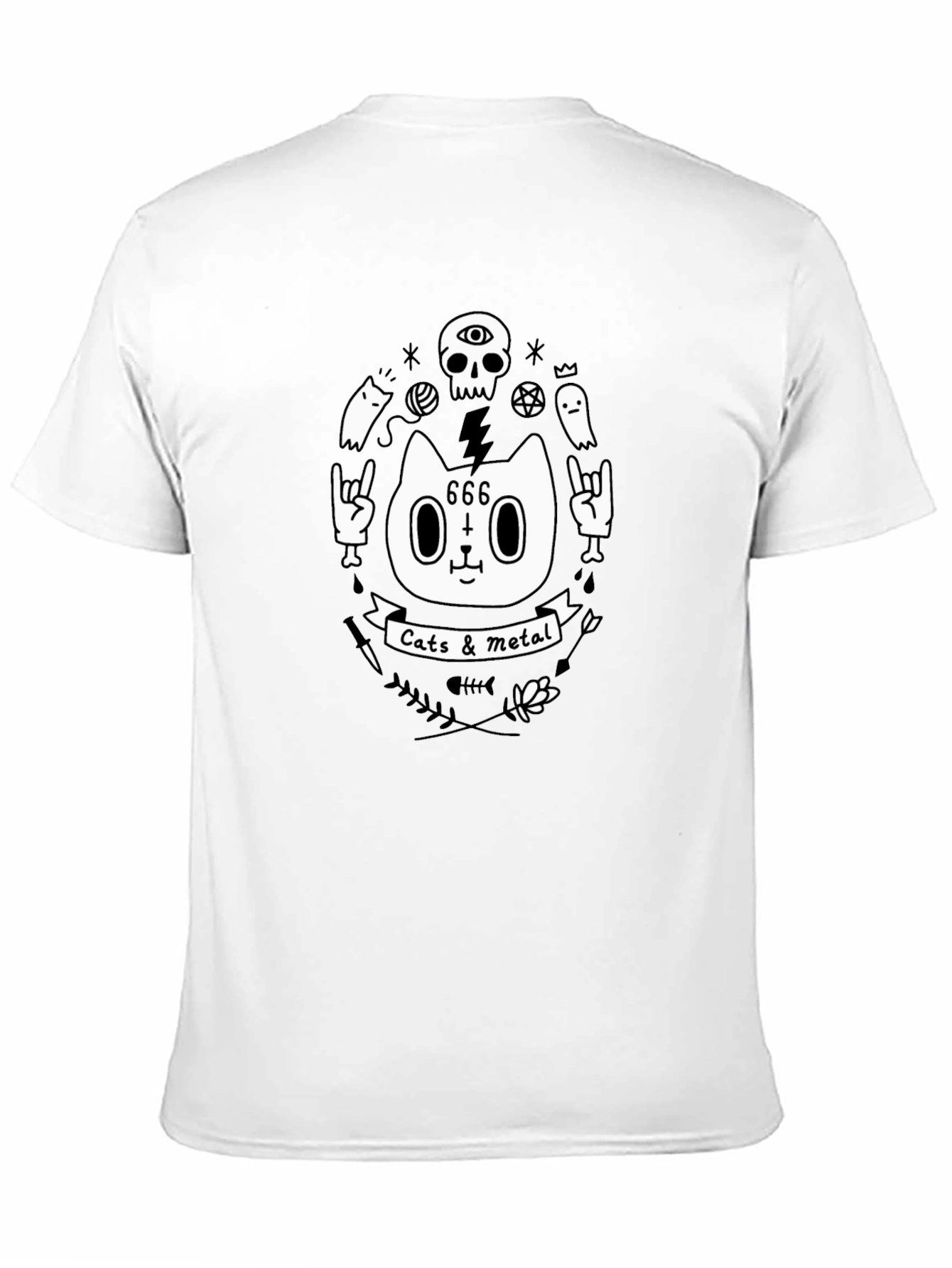 Cats & Metal Graphic Tee - Black T-Shirt