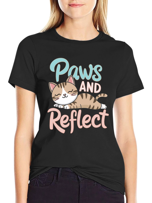 Paws and Reflect Cat Lover T-Shirt