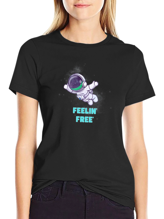 Feelin Free Astronaut Black T-Shirt