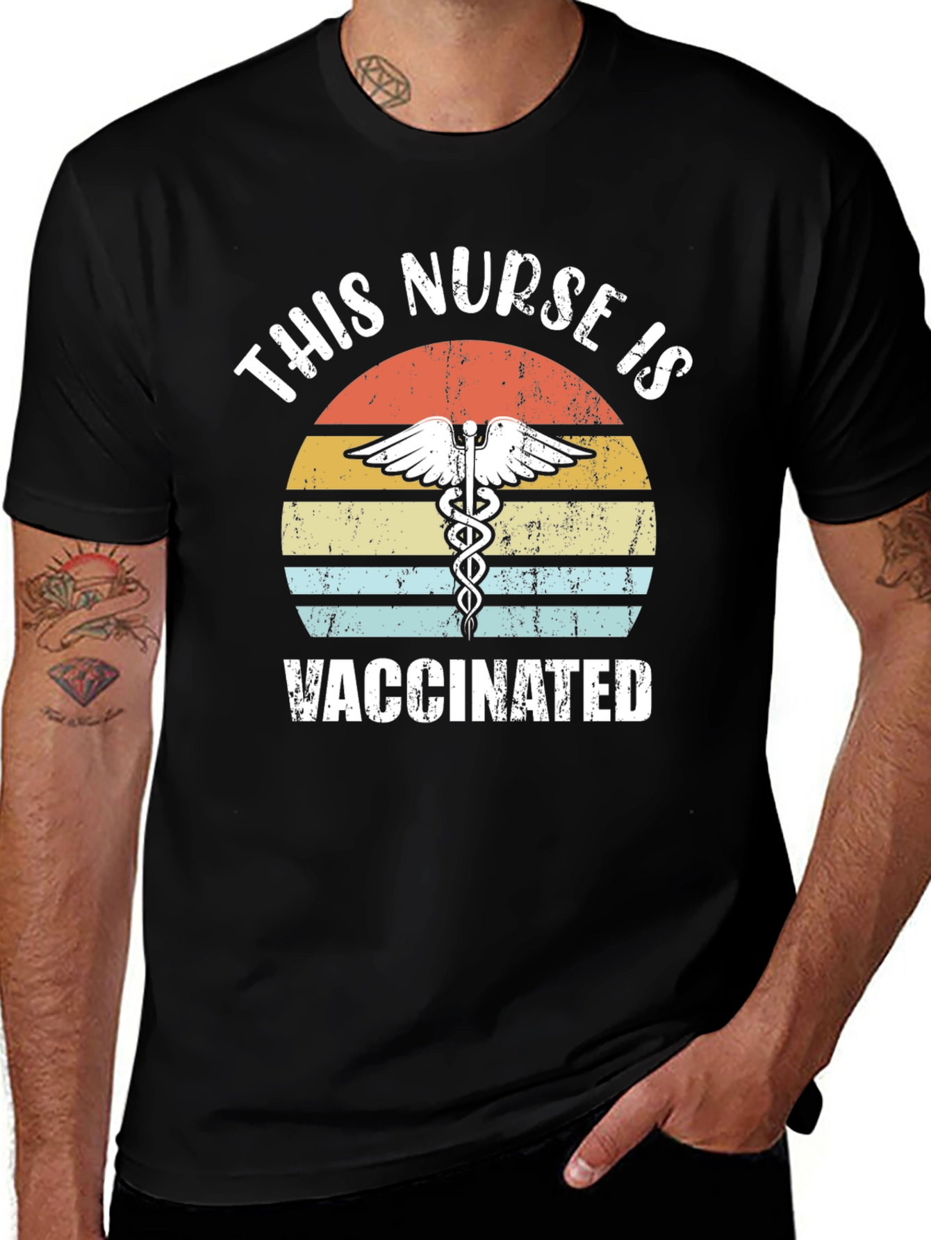 Vaccinated Nurse Graphic T-Shirt