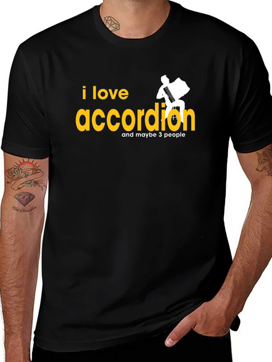 I Love Accordion T-Shirt - Musician Novelty Tee