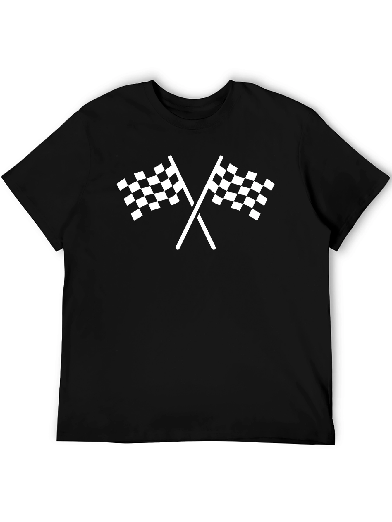 Racing Flags T-Shirt - Classic Black & White Design
