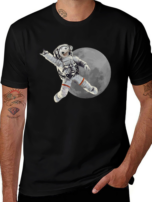 Astronaut Bear Graphic Tee - Cool Space Design