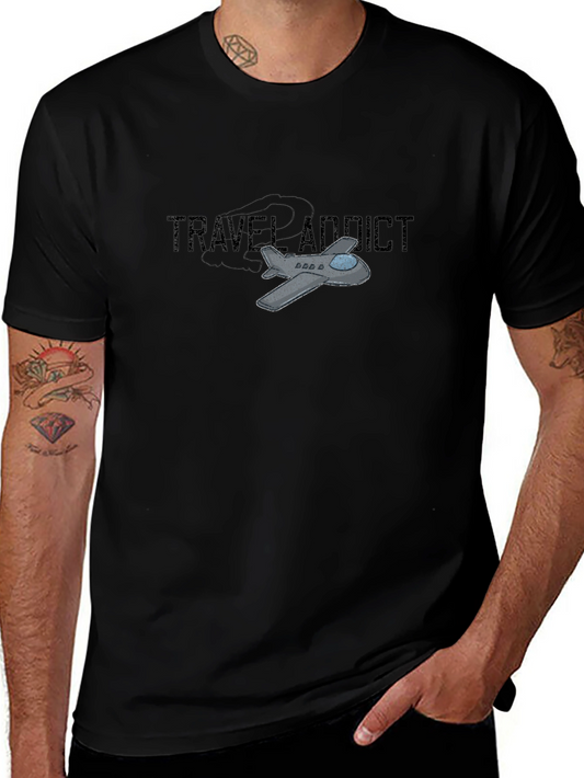Travel Addict Graphic Tee - Airplane Design