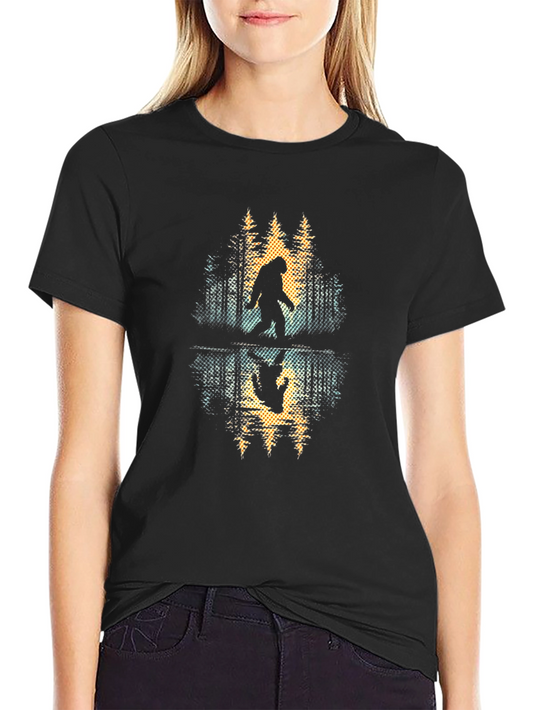 Bigfoot Reflection Tee - Cryptid Forest T-Shirt