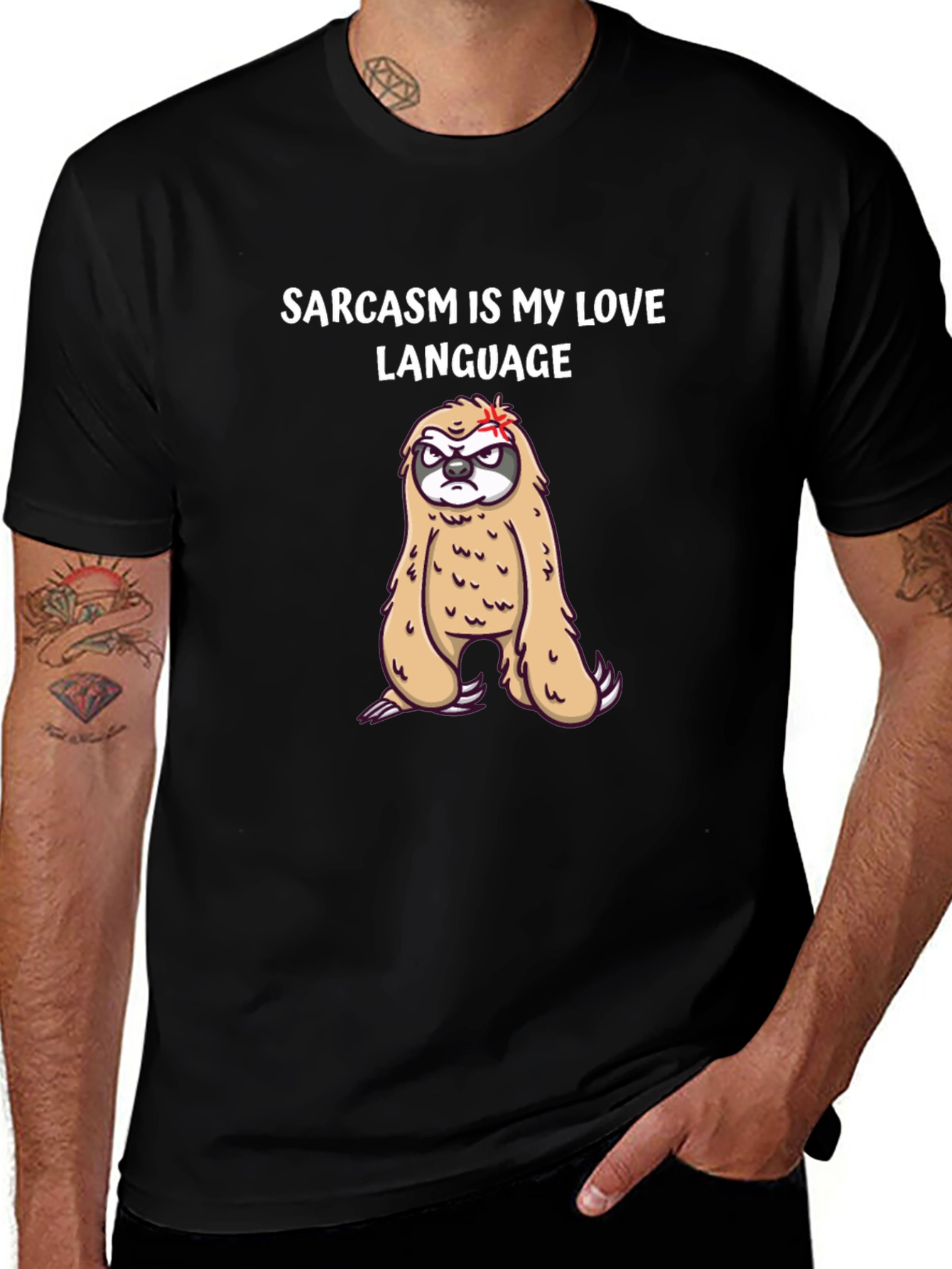 Sarcasm Sloth Graphic Tee - Funny Novelty T-Shirt