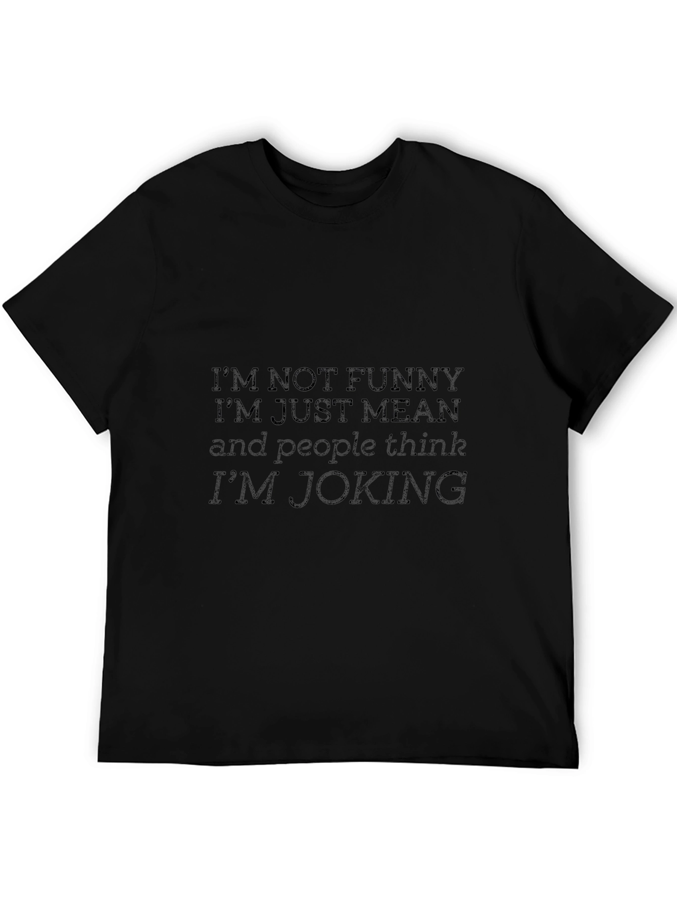 Funny Graphic Print Mens Black T-Shirt