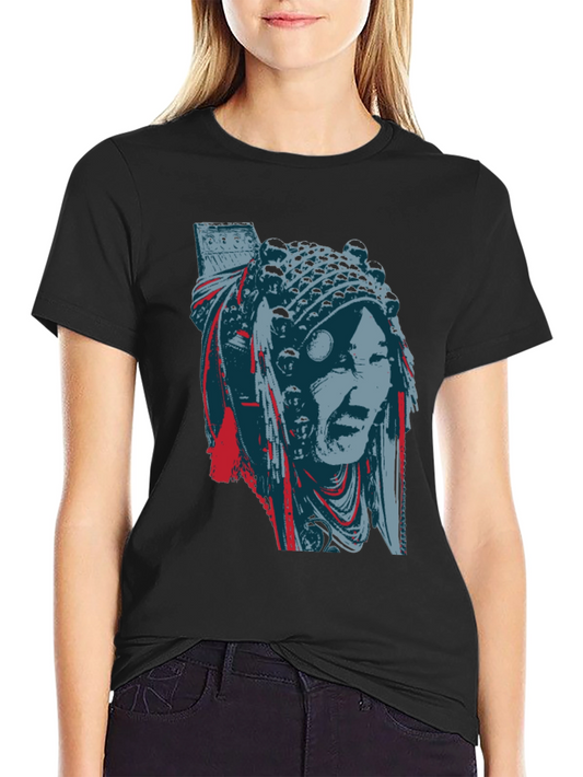Artistic Graphic Print Crew Neck Tee