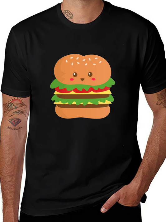 Burger Graphic Black T-Shirt