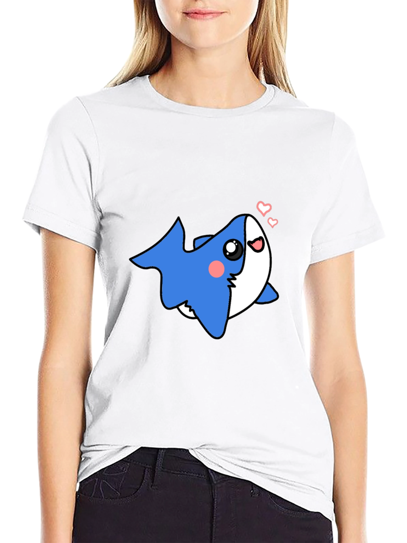 Cute Shark Black T-Shirt - Mens Graphic Tee